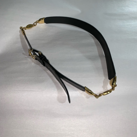 DIOR size M/L 29"-33" black leather chainlink BELT - Picture 7 of 15